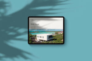 mockuuups ipad pro mockup on blue background landscape shadow 2