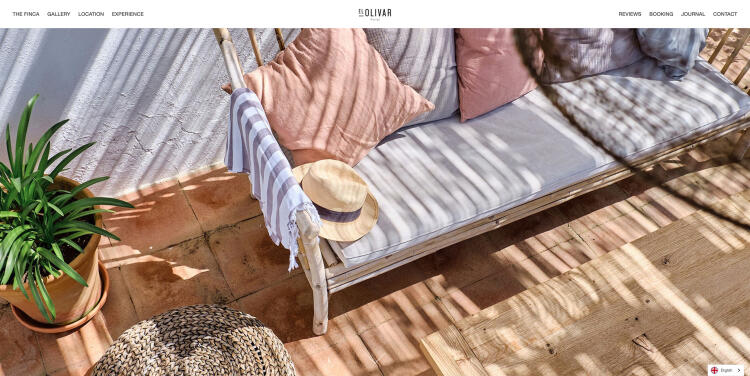 Home page of Finca El Olivar website