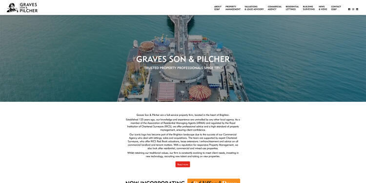 Home page of Graves Son & Pilcher website