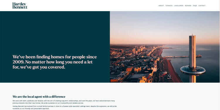 Home page of Hartley Bennett website