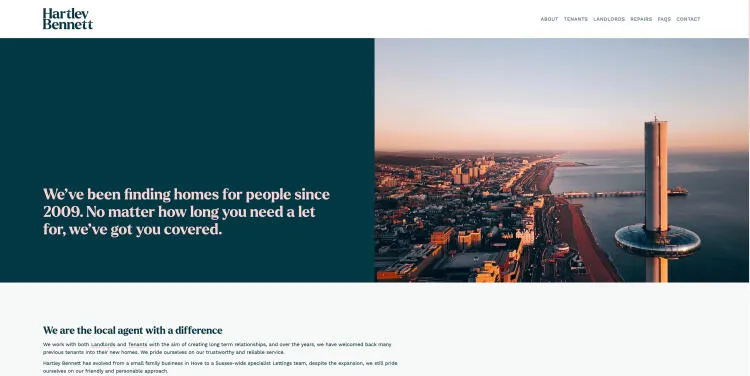 Home page of Hartley Bennett website