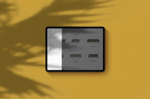 mockuuups ipad pro mockup on yellow background landscape shadow 2