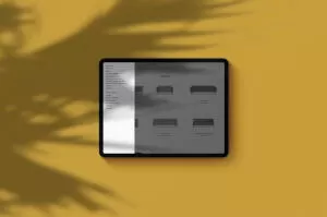 mockuuups ipad pro mockup on yellow background landscape shadow 2