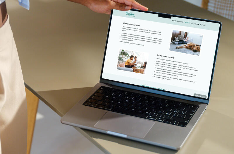 mockuuups macbook pro 14 inch mockup with female hand on a modern desk