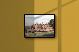 mockuuups ipad pro mockup on yellow background landscape shadow 1