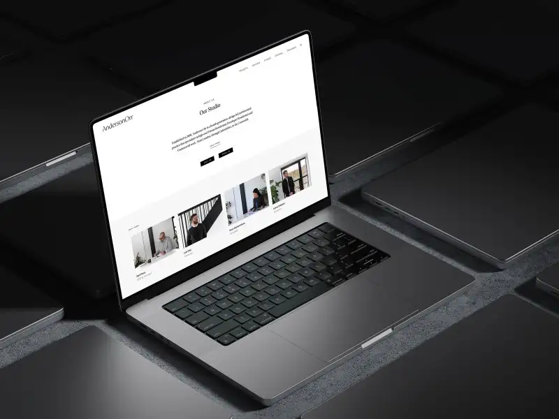 mockuuups macbook pro 16 inch mockup on a modern black desk