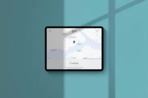 mockuuups ipad pro mockup on blue background landscape shadow 1