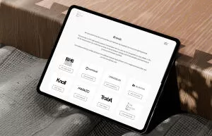 mockuuups free ipad pro mockup on textured fabric and wooden surface