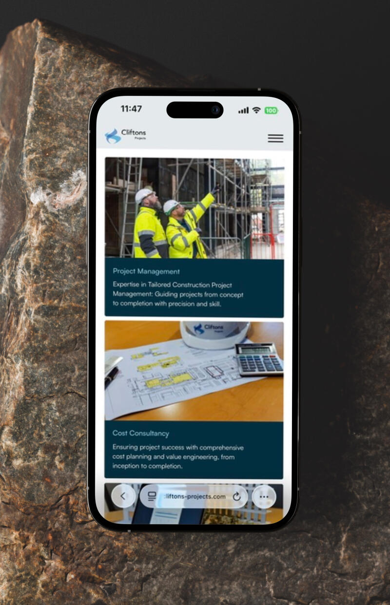 mockuuups iphone mockup positioned on a textured rock surface