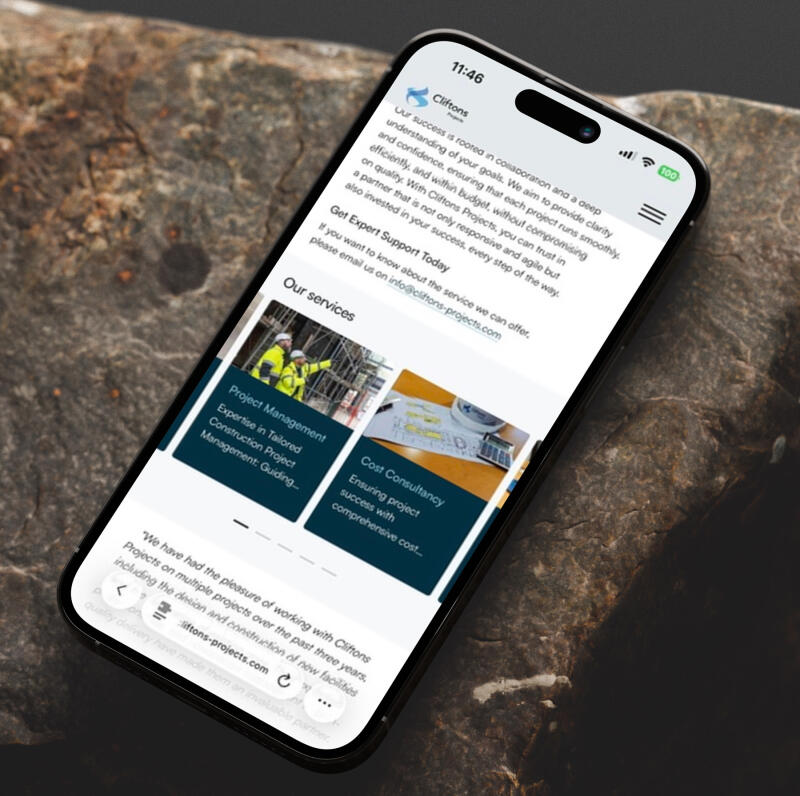 mockuuups smartphone mockup on a textured rock surface
