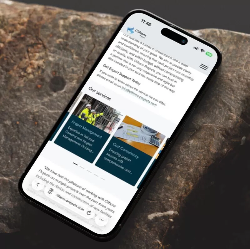 mockuuups smartphone mockup on a textured rock surface
